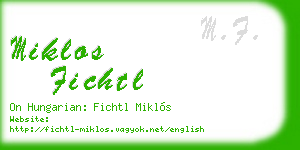 miklos fichtl business card